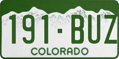 CO license plate 191BUZ