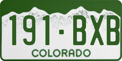 CO license plate 191BXB