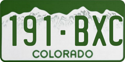 CO license plate 191BXC