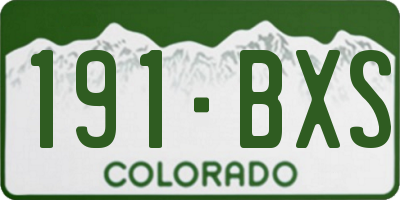CO license plate 191BXS