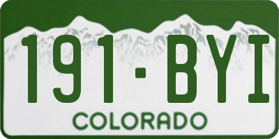 CO license plate 191BYI