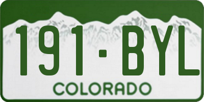 CO license plate 191BYL