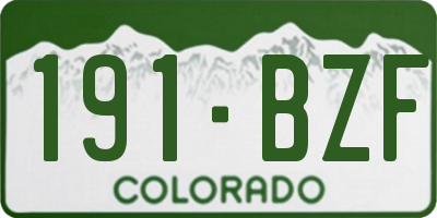 CO license plate 191BZF