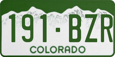 CO license plate 191BZR