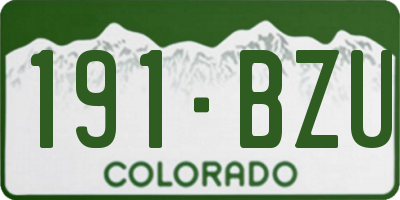 CO license plate 191BZU