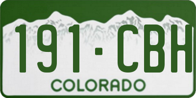 CO license plate 191CBH
