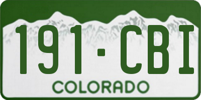 CO license plate 191CBI