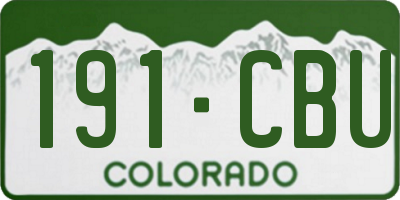 CO license plate 191CBU
