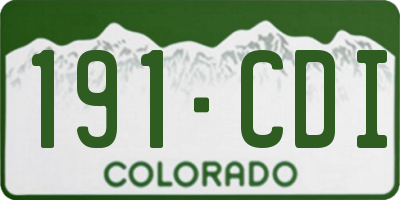 CO license plate 191CDI