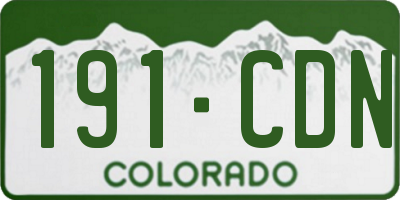 CO license plate 191CDN