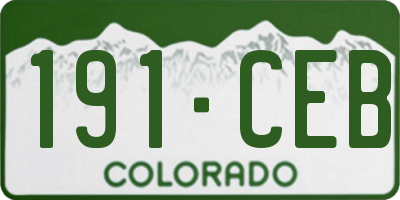 CO license plate 191CEB