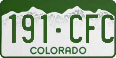 CO license plate 191CFC
