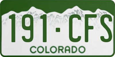 CO license plate 191CFS