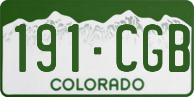 CO license plate 191CGB