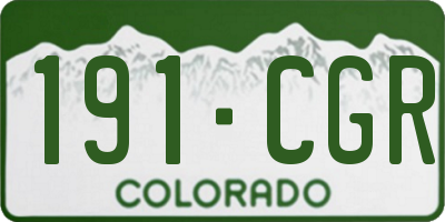 CO license plate 191CGR