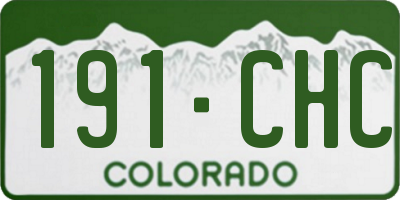 CO license plate 191CHC