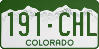 CO license plate 191CHL