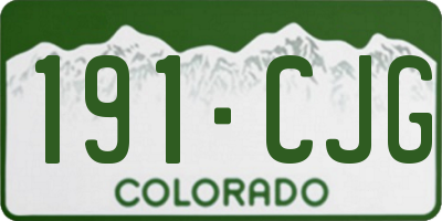 CO license plate 191CJG