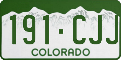 CO license plate 191CJJ