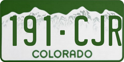 CO license plate 191CJR