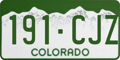 CO license plate 191CJZ