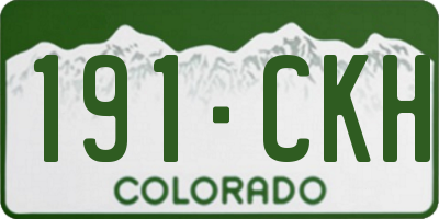 CO license plate 191CKH