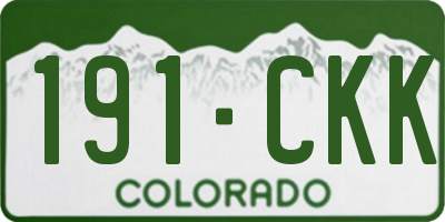 CO license plate 191CKK