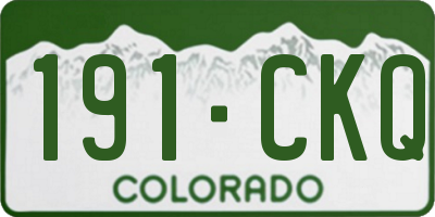 CO license plate 191CKQ