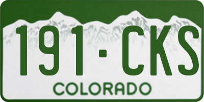 CO license plate 191CKS
