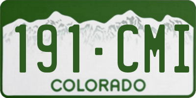 CO license plate 191CMI