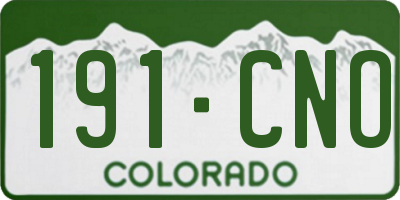 CO license plate 191CNO