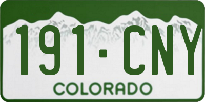 CO license plate 191CNY