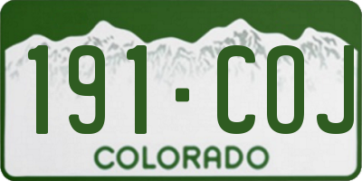 CO license plate 191COJ