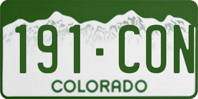 CO license plate 191CON