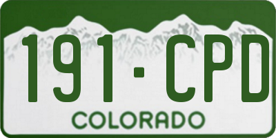 CO license plate 191CPD
