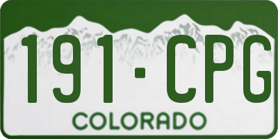 CO license plate 191CPG