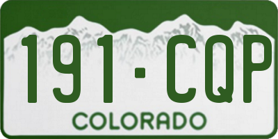 CO license plate 191CQP