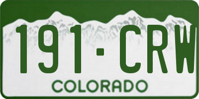 CO license plate 191CRW