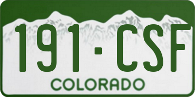 CO license plate 191CSF