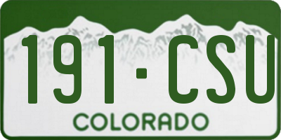 CO license plate 191CSU