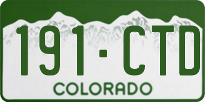 CO license plate 191CTD