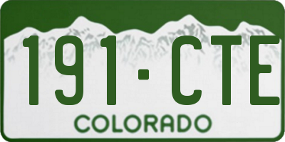 CO license plate 191CTE