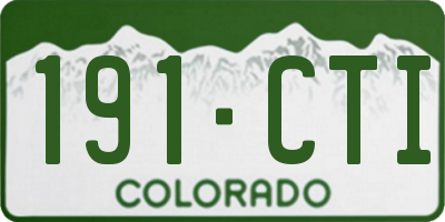 CO license plate 191CTI