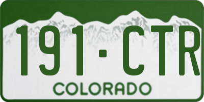 CO license plate 191CTR