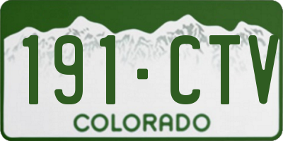 CO license plate 191CTV