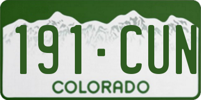 CO license plate 191CUN