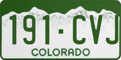 CO license plate 191CVJ