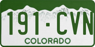 CO license plate 191CVN