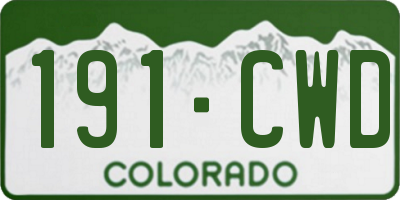 CO license plate 191CWD