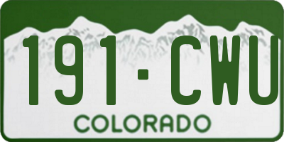 CO license plate 191CWU